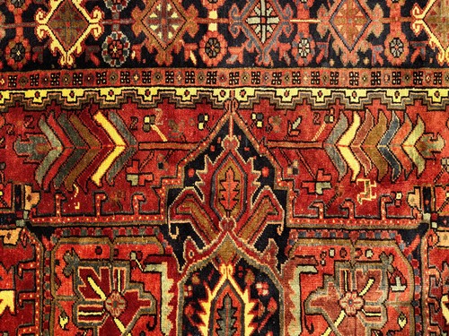 8x11 VINTAGE HERIZ RUG handmade wool oriental handwoven ANTIQUE geometric 8x10 - Picture 13 of 23