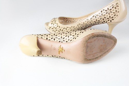 Auténticos Zapatos PRADA Talla 37 EUR Beige Hecho en Italia - Imagen 6 de 8