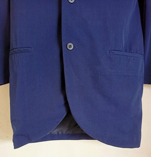 Y'S Yohji Yamamoto Solid Blue Wool Big&Tall Long Wool Coat Blazer Size M - Picture 7 of 13