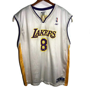 Kobe Bryant #8 LA Lakers Reebok Sunday White Basketball Jersey Men ... Kobe Bryant #8 LA Lakers Reebok Sunday White Basketball Jersey Men ...