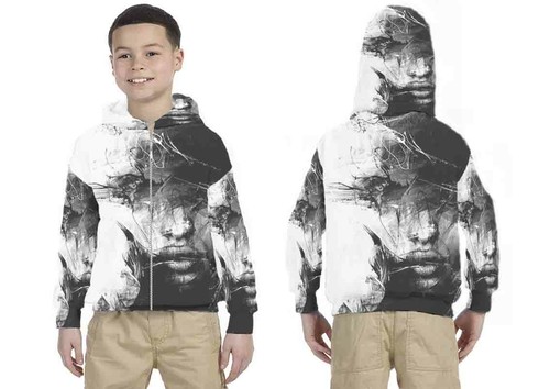 Neu Kinder Hoodie Künstlerisches Muster Abstrakte Kunst Design 7434104688698 - Bild 2 von 4