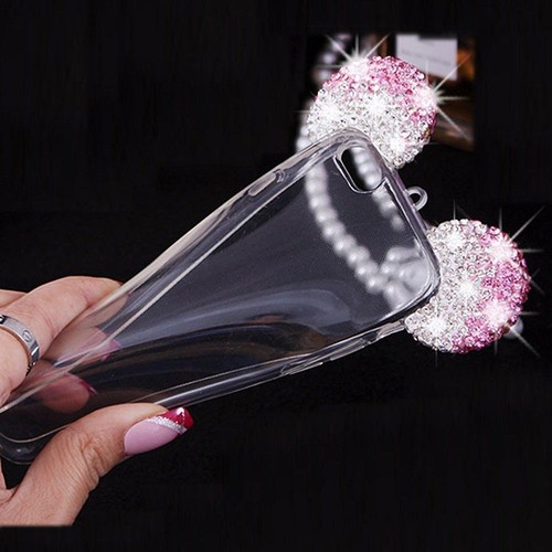 for iPhone 8+ PLUS - Pink Diamond Rhinestone Mouse Ears Rubber Case Cover Cover - 第 5/5 張圖片