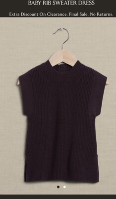 New Plum Baby Banana Republic sweater dress 6-12 Month