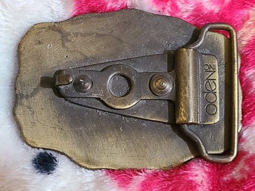 Vintage Oden NC Brass Belt Buckle BOB Personalized Raised NAME Hook Closure - Picture 2 of 7