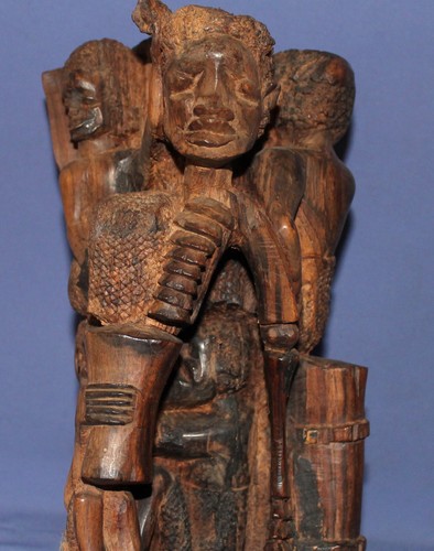 Antique African hand carved wooden stattuete folk art figures - Picture 6 of 21