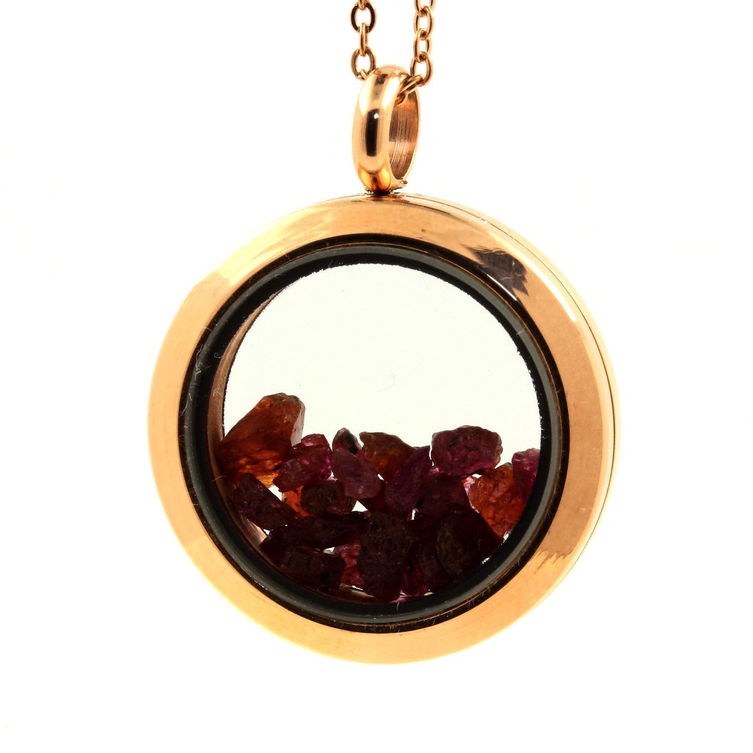 Collier rubis brut médaillon or rose, le bijou bohème chic quotidien