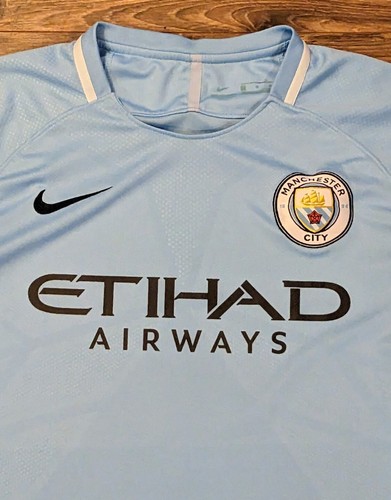 Nike Manchester City Etihad Airways #17 Mens SS Light Blue Soccer Jersey M Read! - Picture 2 of 19