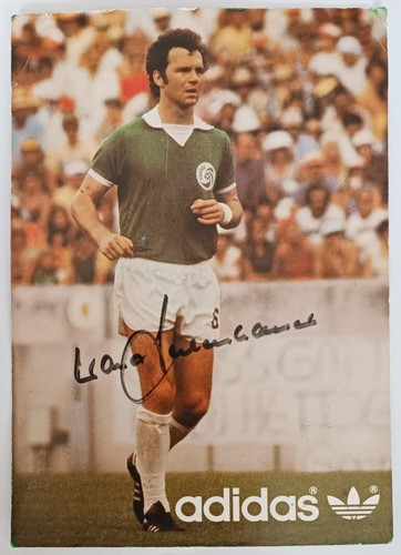 Franz Beckenbauer Cosmos New York Kaiser handsignierte Autogrammkarte DFB FCB
