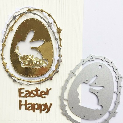 Hase Ei Metall Stencil Cutting Dies Scrapbooking Stanzschablone Album Karte DIY