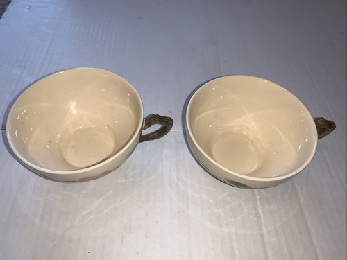 Vintage Franciscan Pottery Tea Cup & Saucer Lot Dessert Rose Pink/Green 3 Sets - Picture 9 of 9