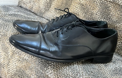 Salvatore Ferragamo schwarz Leder Kappe Zehe Schnürschuhe Oxford elegante Schuhe 9 - Bild 12 von 18