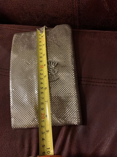 Vtg WHITING N DAVIS Mesh Silver Rhinestones Clasp Handbag Purse Read - Picture 5 of 12