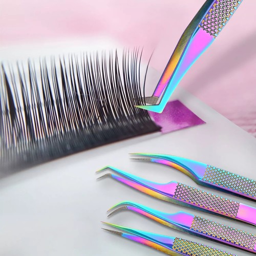 Eyelash Extension Tweezers Set - Fiber Precision Tip - Eyelash Volume - 6 Pcs - Picture 31 of 52