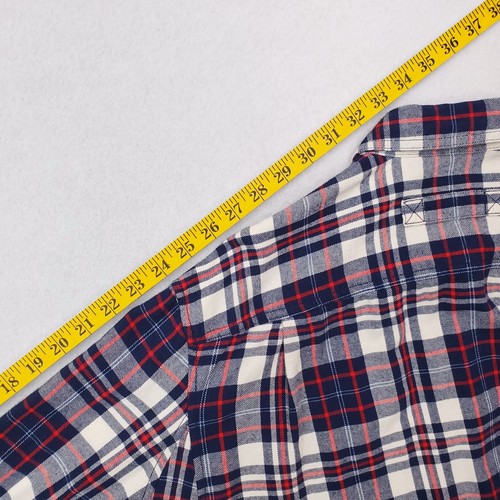 Duluth Trading Shirt Mens Medium Blue Red Tartan Plaid Flannel Relaxed Fit - Picture 13 of 14