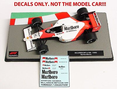 Decals Ayrton Senna 1990 Mclaren Mp 4 5b Marlboro 1 43 Formula 1 Collection Ebay