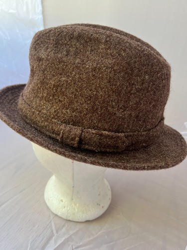 Vintage Harris Tweed Fedora Hat Size Medium (7 - 7 1/8)  100% Scottish Wool - Picture 4 of 16