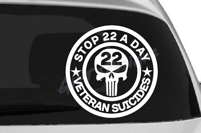 ORACAL 22 a Day #2 Vinyl Decal Sticker, Stop Veterans Suicide Awareness, USA, Fallen