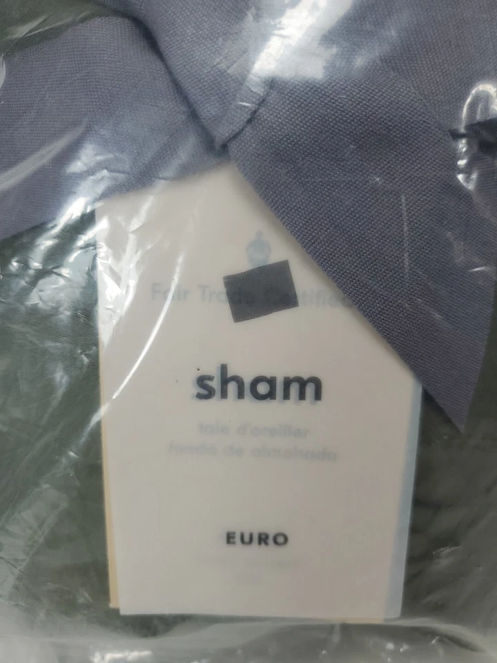 NUEVO Almohada West Elm TENCEL Variegada Puntada de Canal Falsa EURO Verde Oliva Oscuro Foto 4 de 4