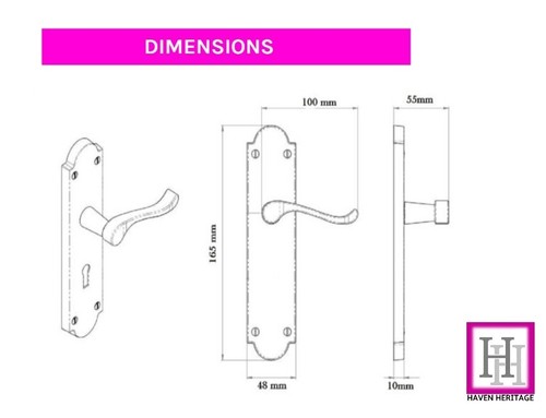 Door Handles Lever Chrome Finish Victorian Scroll Ashford inc Hinges & Latch - Picture 26 of 28