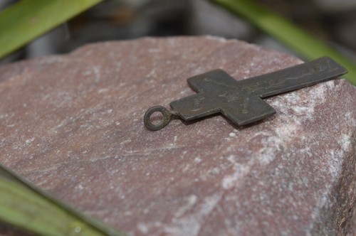 ANTIQUE ORIGINAL !!! 19th century cross icon amulet skull memento mori Jesus vtg - Picture 11 of 12