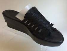 DONALD J PLINER Black Leather Cissy Platform Wedge Shoes/Sandals Size 6 M