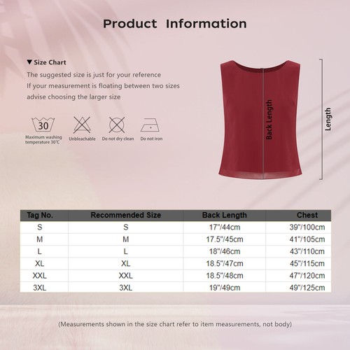 Women Elegant Chiffon Tank Top Round Neck Sleeveless Solid Color Casual T-Shirt - Picture 53 of 71