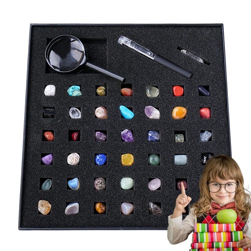Rock Collection For Kids Geology Gem Kit Includes Natural Gem Crystals - Picture 7 of 10