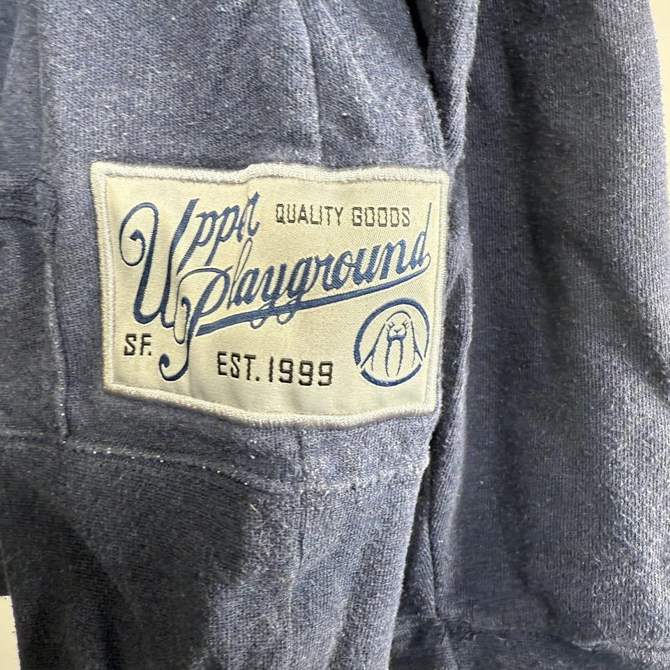 Толстовка с капюшоном на молнии Upper Playground L классическая синяя уличная одежда на молнии отличной формы - Изображение 2 из 4