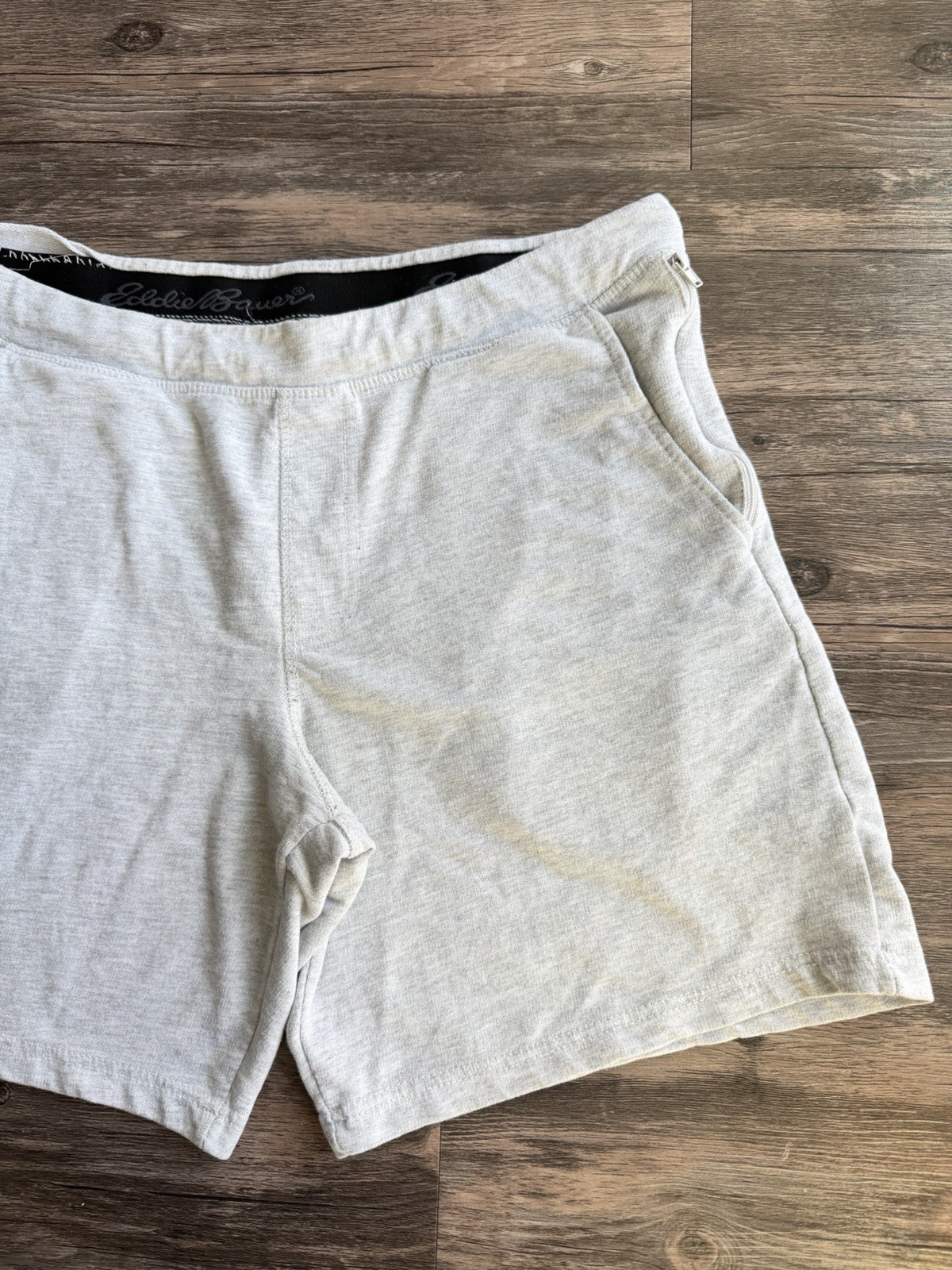 Eddie Bauer Shorts Men L Gray 7” Inseam Drawstring Athletic Lounge Casual Loose thumbnail 3