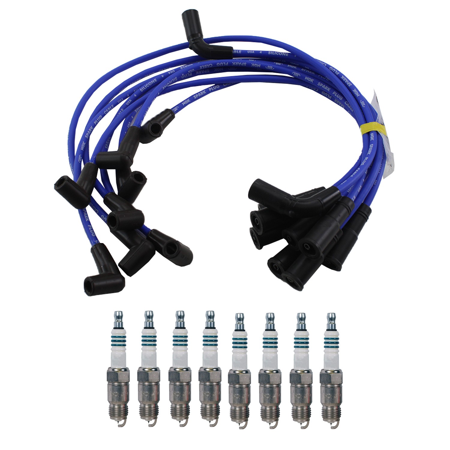NGK 7mm Wire Set 8 Denso Iridium Spark Plug Kit For P3500 Yukon 5.7 V8 Gap 0.044