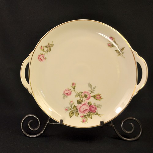 Johann Haviland Cakeplate & 8 Dessert Plates Pink Rose of Picardy 1937-1970's - Picture 3 of 12