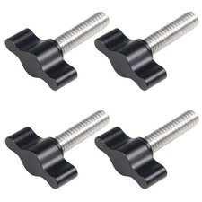 4 Pcs 1/4"-20 x 1 Threaded Thumb Screw, Stainless Steel Standard/Coarse Threa...