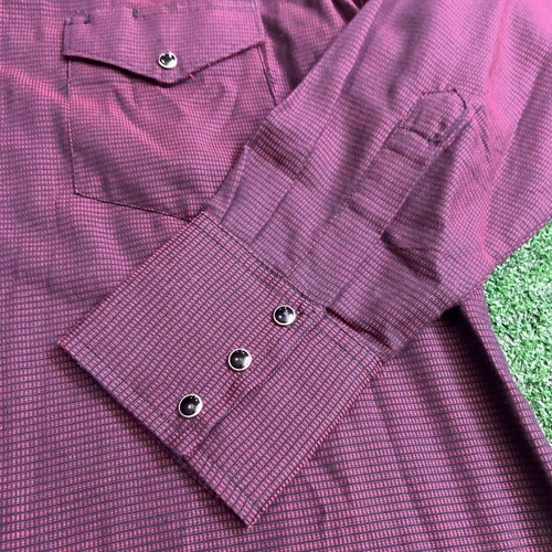 Wrangler Authentic Westernhemden rot schwarz Perlen Druckknöpfe Herren Größe Medium - Bild 5 von 9