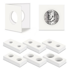 Outus 120 Pieces Self Adhesive Coin Flips Cardboard Holder 6 Sizes 2 x...