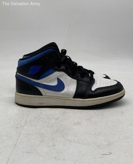 Nike Boys Air Jordan 1 Mid GS 554725 140 Black Blue White Sneaker Shoes Size 7Y