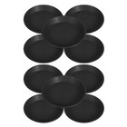 10pcs Flower Pot Saucers: 10" Black Plastic Plant Coasters - Decorative Water