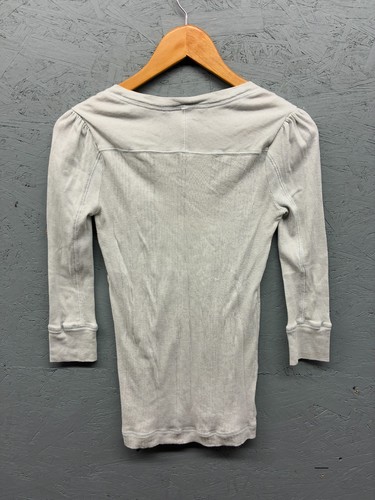 Blusa mujer Marc by Marc Jacobs pequeña gris claro algodón acanalado manga larga - Imagen 8 de 9