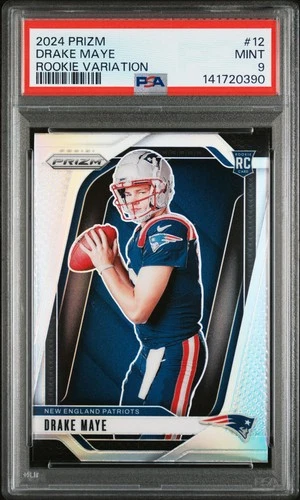 2024 PANINI PRIZM ROOKIE VARIATION #12 DRAKE MAYE RC PSA 9