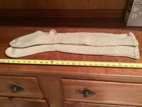 VINTAGE LONG HEAVY WORK HUNTING SOCKS 27" LONG SIZE 11 - Picture 4 of 7