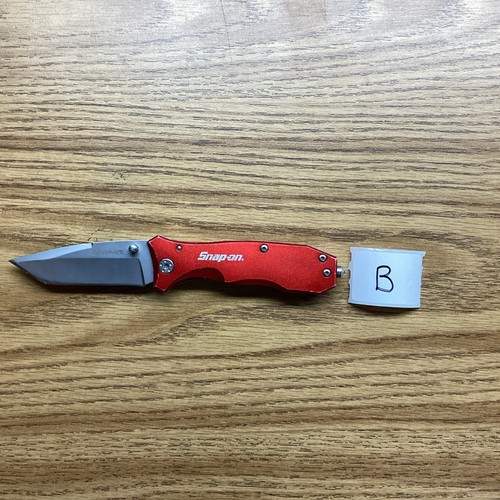 Rotes Snap-On Taschenmesser Klappmesser Modell 871048 Tanto Klinge Plain Edge