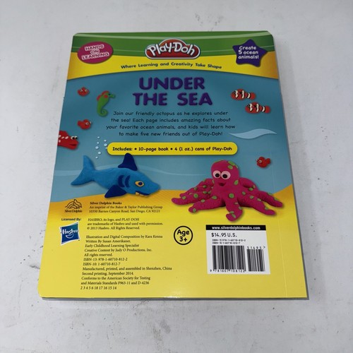 Play Doh Under Sea 5 Animals Hands On 4 Colors Clay 10 Pg Book Instructions New - Picture 3 of 3