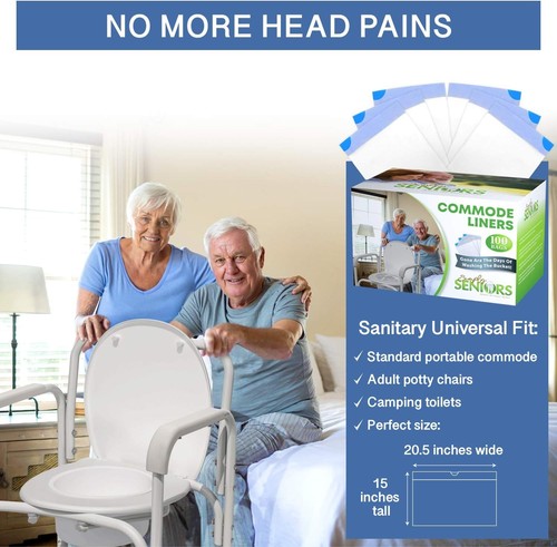 100 Leak-Proof Portable Commode Toilet Bags for Seniors - Easy Disposal Solution - Picture 8 of 8