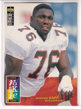 1995 UD COLLECTOR'S CHOICE WARREN SAPP ROOKIE RC #12
