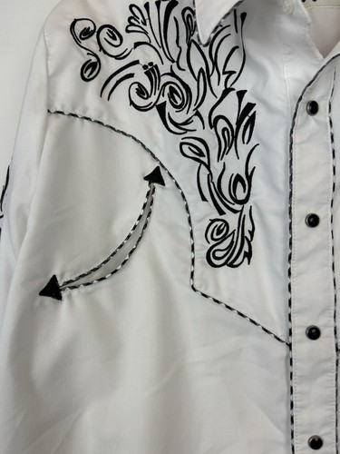 Vintage Rangers Legend Western Shirt Pearl Snap Mens L Cowboy Pattern Rodeo - Picture 4 of 13