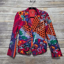 Vintage KENZO Jungle Patchwork Sequin Embellished Blazer Jacket Size 36 | Small