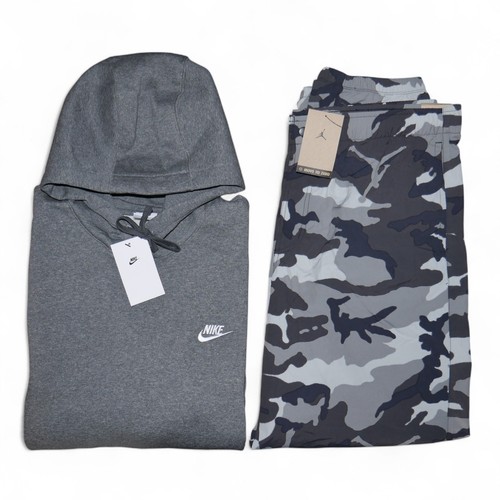 Nike Air Jordan Men's 2 PC Outfit Size XXL Fleece Hoodie Woven Joggers Camo NWT
