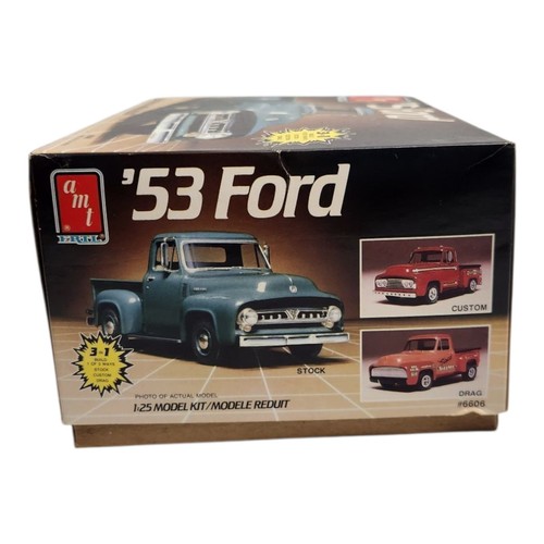 Vintage AMT 6606 1953 FORD F-100  Pickup Truck 3n1  1/25 Model KIT NEW in Box - Picture 4 of 11
