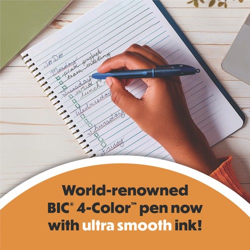 4-Color Multifunction Ballpoint Pen, Retractable, Medium 1 mm, Black/Blue/Green/ - Picture 7 of 7