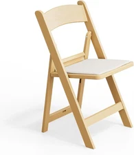 VINGLI 2-Pack Resin Folding Chairs w/Cushion Indoor/Outdoor Use Natural New