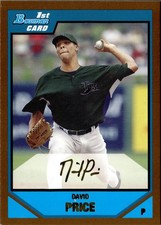 2007 Bowman Draft Picks & Prospects #BDPP55 David Price Prospects Gold